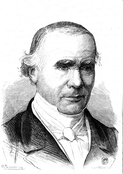 Alfred VELPEUR (1795-1867), Franse anatoom en chirurg, uitvinder van het Velpeau verband. Gravure 1867 door French School