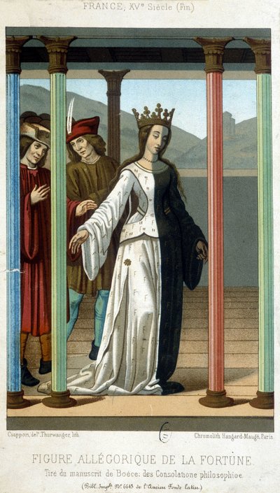 Allegorische figuur van Fortuna - uit het manuscript van Boethius 