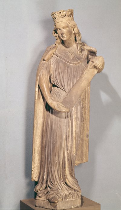Allegorische figuur van de Kleine Kerk, van de Kathedraal van Straatsburg door French School