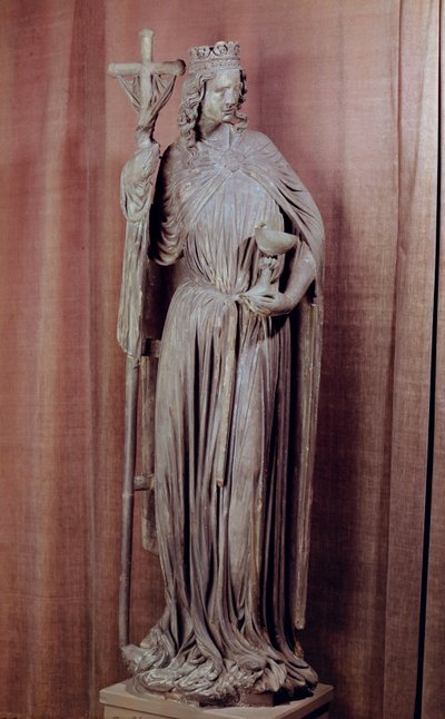 Allegorische figuur van de kerk met een kelk en het labarum, c.1230 (detail) door French School