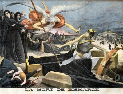 Allegorie over de dood van Bismarck, illustratie uit de geïllustreerde bijlage van Le Petit Journal door French School