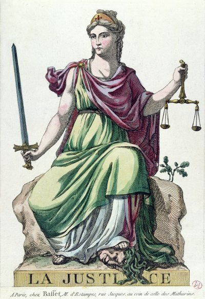 Allegorie van Justitie, uitgegeven door Baffet, 1792 door French School