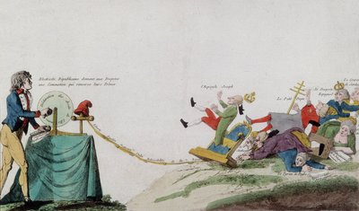 Allegorie van de Franse Revolutie die alle tronen van de gekroonde rovers verwijdert door French School