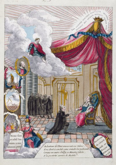 Allegorie van het rapport aan Louis XVI door Jacques Necker in 1781 door French School