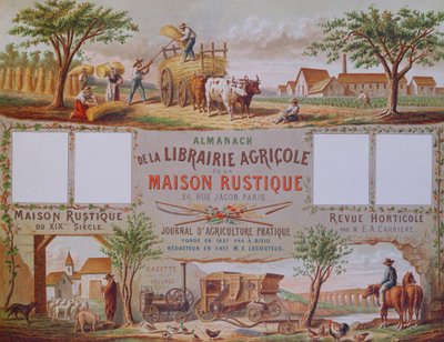 Almanak van de landbouwboekhandel La Maison Rustique, ca. 1860 (kleurgravure) door French School