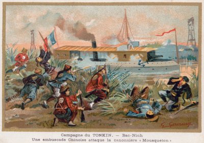 Hinderlaag van een Frans schip bij Bac-Ninh door French School