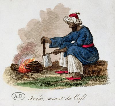 Een Arabier maakt koffie, begin 19e eeuw door French School