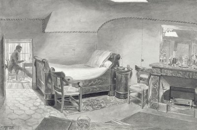 Een Zolderinterieur van een Kunstenaar in Parijs, ca.1830 door French School