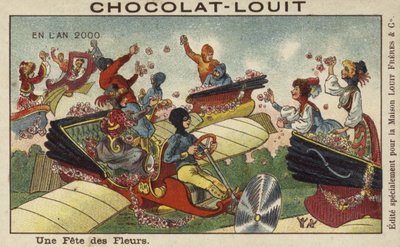 Een luchtbloemenfestival in het jaar 2000 door French School
