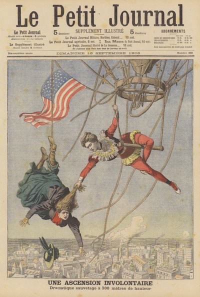Een onvrijwillige klim (kleurenlitho) door French School