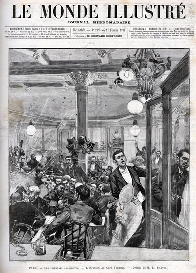 Anarchistische aanslagen in Parijs in februari 1894. De explosie in het Terminus Café. 