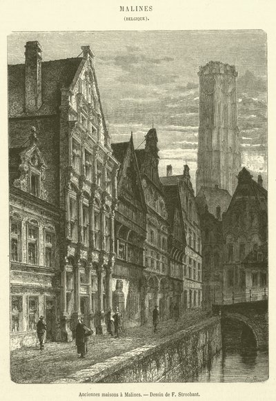Oude huizen in Mechelen door French School