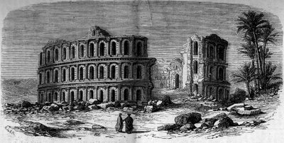 Oude architectuur: Romeins amfitheater (3e eeuw) in El Djem (El Jem), Tunesië door French School