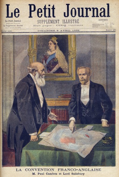 Anglo-Frans Verdrag ondertekend in Londen door Paul Cambon (1843-1924) en Lord Salisbury (1830-1904) uit 