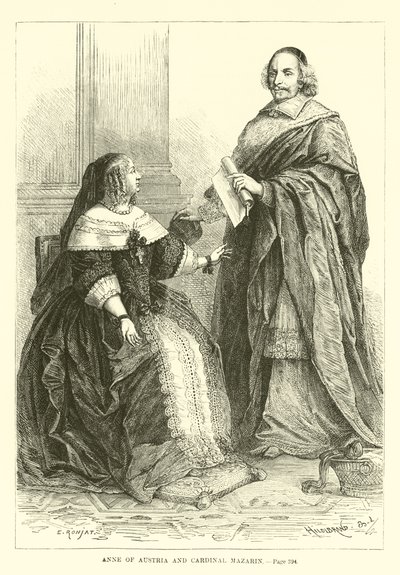 Anna van Oostenrijk en Kardinaal Mazarin door French School