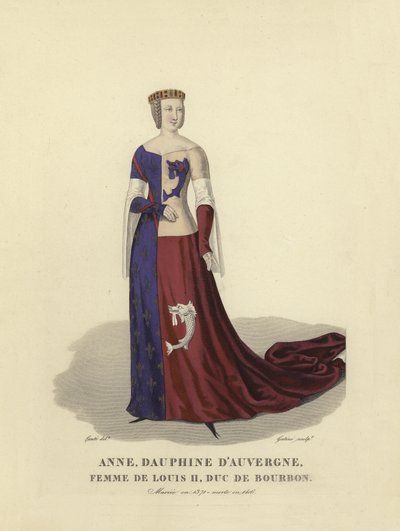 Anne van Auvergne, vrouw van Lodewijk II, Hertog van Bourbon door French School