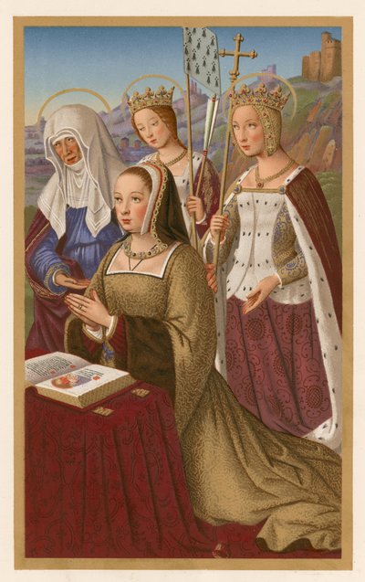 Anna van Bretagne in gebed door French School