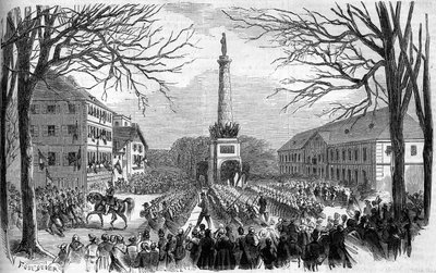Annexatie van Savoye bij Frankrijk, Chambéry, 28 maart door French School