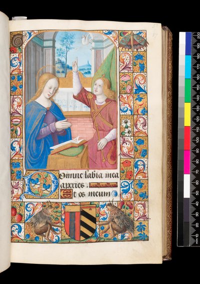 Aankondiging uit Getijdenboek, MS 92 f.27r, West-Frankrijk door French School