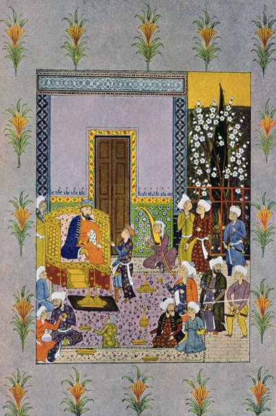 Een andere Charmante Seance, illustratie uit De Arabische Nachten, 1895 (kleurgravure) door French School