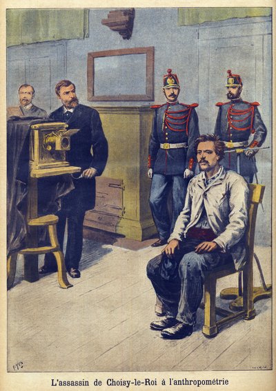 Antropometrie - Alphonse Bertillon (1853-1914) illustratie uit 