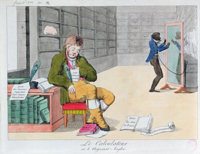 Anti-Engelse cartoon, c.1803 door French School