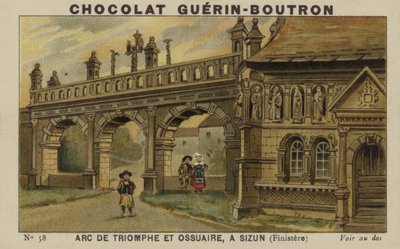 Triomfboog en Ossuarium, in Sizun, Finistere door French School
