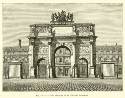 Triomfboog van de Place du Carrousel door French School