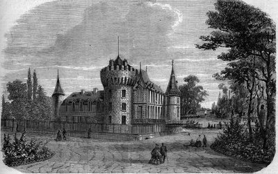 Architectuur: buitenaanzicht van het kasteel van Rambouillet (14e-15e eeuw, herbouwd tijdens de eeuw) door French School