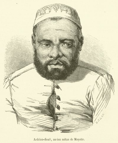 Ardrian-Souli, voormalige sultan van Mayotte door French School