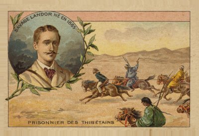 Arnold Henry Savage Landor gevangen genomen in Tibet door French School