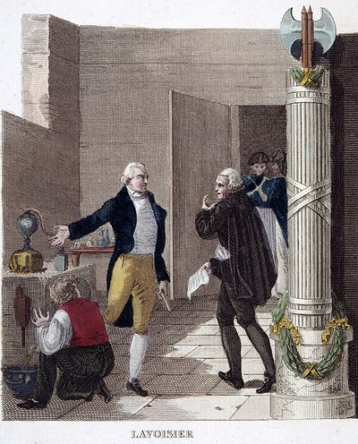 Arrestatie van Lavoisier in zijn laboratorium door French School