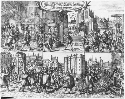 Arrestatie, proces en marteling van Concino Concini, Markies en Maarschalk van Ancre, 24 april 1617 door French School
