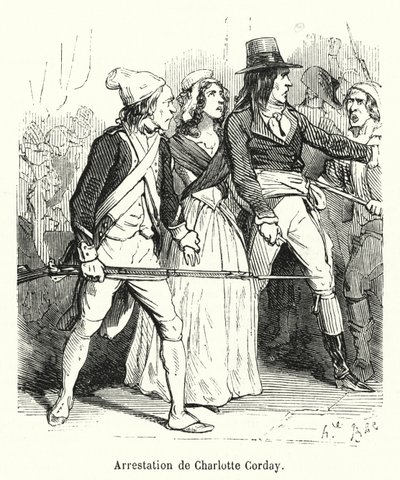 Arrestatie van Charlotte Corday door French School