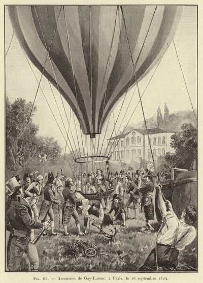 Opstijging van Gay-Lussac in Parijs, 16 september 1804 door French School