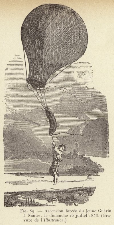 Gedwongen opstijging van de jonge Guerin in Nantes, zondag 16 juli 1843 door French School