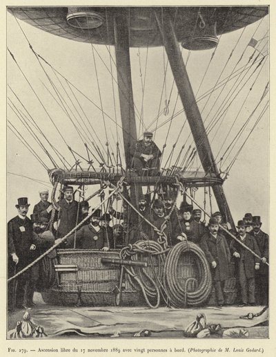 Ascension libre du 17 novembre 1889 avec vingt personnes a bord door French School
