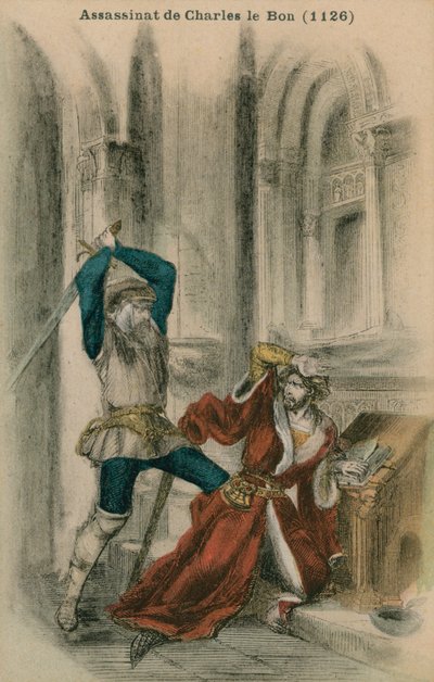 Moord op Karel de Goede, AD 1126 door French School