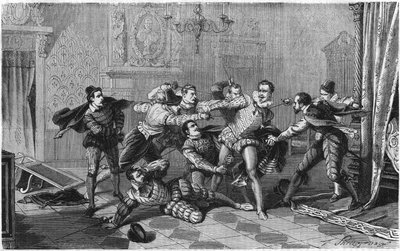 Moord op Hendrik I van Lotharingen, hertog van Guise, bekend als de Balafré (1550-1588), 23 december door French School