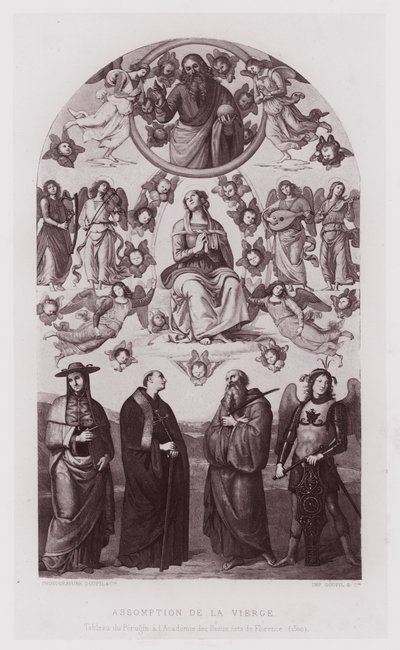 Hemelvaart van de Maagd, Schilderij van Perugino in de Academie voor Schone Kunsten van Florence door French School