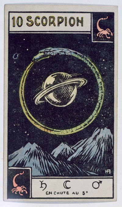 Astrologische tarotkaart met Schorpioen door French School