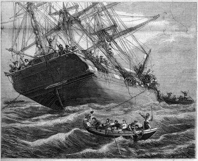 Aanval en plundering door Maleisische piraten van de drie Franse schepen “Pauline et Victoire” in de Straat Torres (Oceanië), in 1859. Tekening door Mr. Durant Brager. Gravure door Linton in “The Illustrous World” nr. 94 van 29 januari 1859. door French School