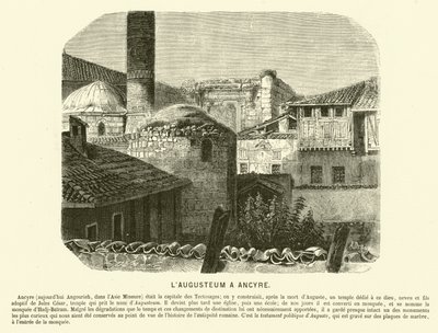 Augusteum, Tempel van Augustus en Rome, Ankara, Turkije (gravure) door French School