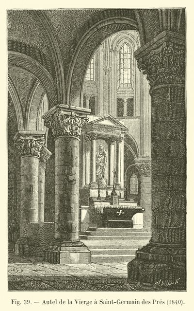 Altaar van de Maagd in Saint-Germain des Prés, 1840 door French School