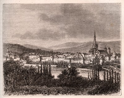 Autun - departement Saone-et-Loire - gravure in 