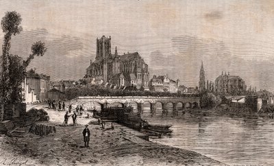 Auxerre - Bourgogne-Franche-Comté - gravure in 
