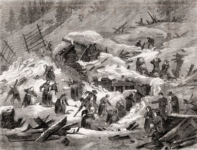 Lawine in de Franse Alpen, uit 