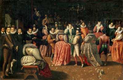 Bal aan het Hof van Koning Henri III van Frankrijk, of Bal van de Hertog van Alençon, 2e helft van de 16e eeuw door French School