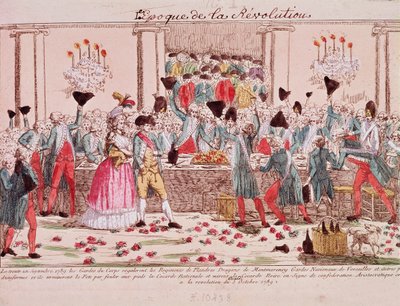 Banket gegeven op 1 oktober 1789, door de lijfwachten van de koning ter verwelkoming van de komst van het Vlaamse Regiment door French School