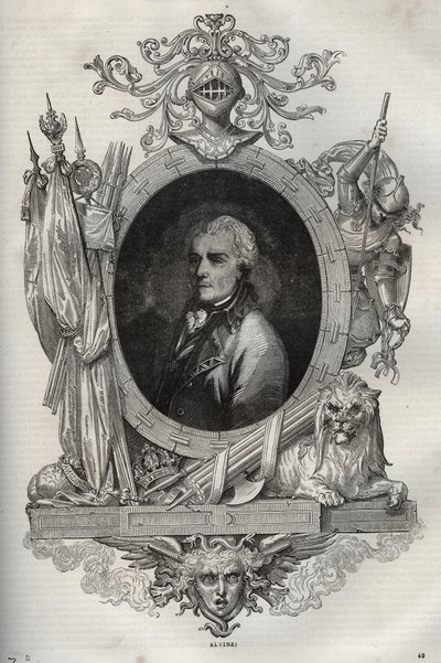 Baron Joseph Alvinczi (Alvinczy von Borberek) (1735-1810) Oostenrijks generaal - Nieuwe Nationale Encyclopedie door Maurice La Charest - 1870 door French School